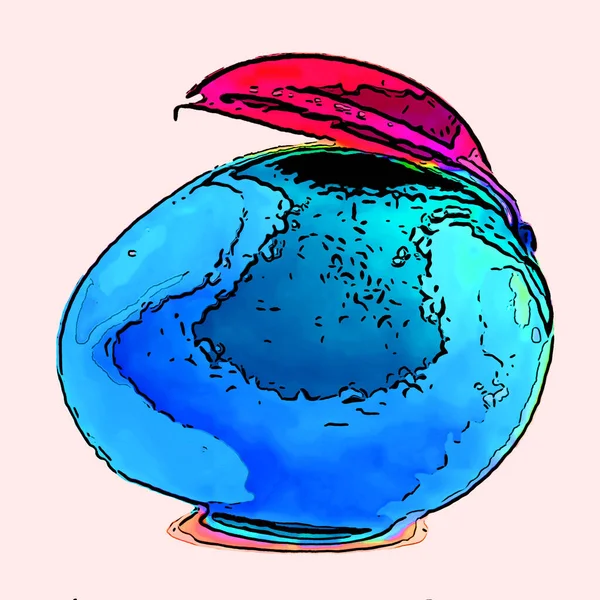 Манго Знак Иллюстрации Поп Арт Иконка Фона Цветовыми Пятнами — стоковое фото
