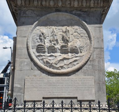 MONTREAL QUEBEC CANADA 07 30 17: Nelson Column (French: colonne Nelson) is a monument erected in 1809 which is dedicated to the memory of Admiral Horatio Nelson his death at the Battle of Trafalgar.
