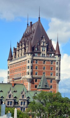 QUEBEC CITY CANADA 07 09 18: Chateau Frontenac is a grand hotel. It was designated a National Historic Site of Canada in 1980, generally recognized as the most photographed hotel in the world