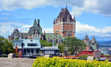 QUEBEC CITY CANADA 07 09 18: Chateau Frontenac is a grand hotel. It was designated a National Historic Site of Canada in 1980, generally recognized as the most photographed hotel in the world