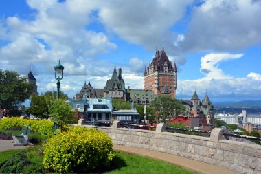 QUEBEC CITY CANADA 07 09 18: Chateau Frontenac is a grand hotel. It was designated a National Historic Site of Canada in 1980, generally recognized as the most photographed hotel in the world