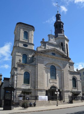 QUEBEC CITY QUEBEC CANADA 08 23 2020: Cathedral-Basilica of Notre-Dame de Quebec (