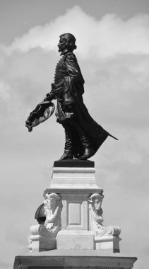 QUEBEC CITY CANADA 08 23 20: Samuel de Champlain statue as 