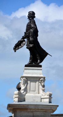 QUEBEC CITY CANADA 08 23 20: Samuel de Champlain statue as 