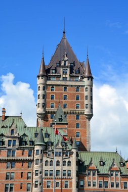 QUEBEC CITY CANADA 07 09 18: Chateau Frontenac is a grand hotel. It was designated a National Historic Site of Canada in 1980, generally recognized as the most photographed hotel in the world