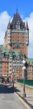 QUEBEC CITY CANADA 07 09 18: Chateau Frontenac is a grand hotel. It was designated a National Historic Site of Canada in 1980, generally recognized as the most photographed hotel in the world