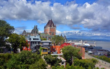 QUEBEC CITY CANADA 07 09 18: Chateau Frontenac is a grand hotel. It was designated a National Historic Site of Canada in 1980, generally recognized as the most photographed hotel in the world
