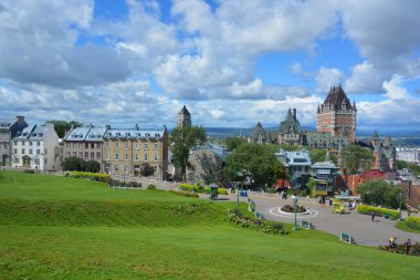 QUEBEC CITY CANADA 07 09 18: Chateau Frontenac is a grand hotel. It was designated a National Historic Site of Canada in 1980, generally recognized as the most photographed hotel in the world