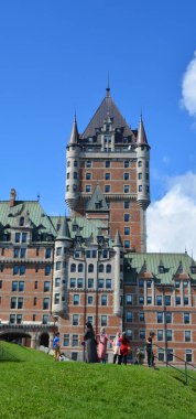 QUEBEC CITY CANADA 07 09 18: Chateau Frontenac is a grand hotel. It was designated a National Historic Site of Canada in 1980, generally recognized as the most photographed hotel in the world