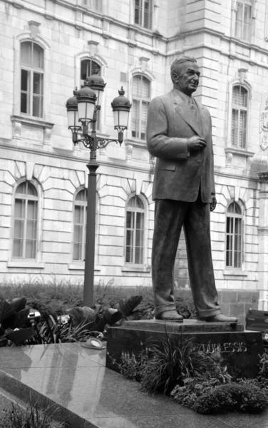 Quebec City Quebec Canada 2020 Statue Tribute Nationalism Maurice Duplessis — Fotografia de Stock