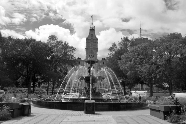 QUEBEC CITY CANADA 08 20 2020: In front of the Parliament Building, Fontaine de Tourny spent over a century in France before becoming a Qubec City landmark.