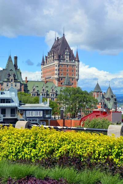 Quebec City Canada Chateau Frontenac Grand Hotel Designated National Historic — Foto de Stock