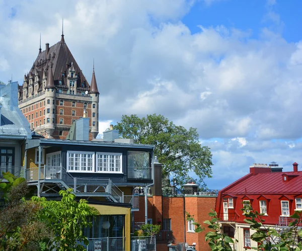 Quebec City Canada Chateau Frontenac Grand Hotel Designated National Historic — стоковое фото