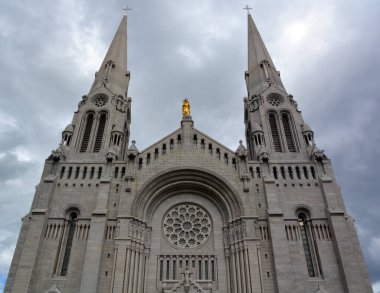 BEAUPRE QUEBEC CANADA 08 24 2020: The Basilica of Sainte-Anne-de-Beaupre is a basilica, It has been credited by the Catholic Church with many miracles of curing the sick and disabled.