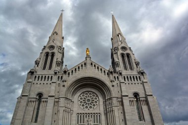 BEAUPRE QUEBEC CANADA 08 24 2020: The Basilica of Sainte-Anne-de-Beaupre is a basilica, It has been credited by the Catholic Church with many miracles of curing the sick and disabled.
