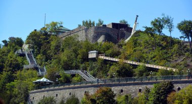 QUEBEC CITY QUEBEC CANADA 08 08 24: Quebec citadel and Plains of Abraham (French: Plaines d'Abraham) is a historic area within The Battlefields Park in Quebec City