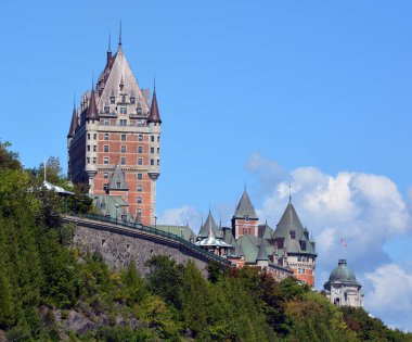 Fairmont Le Chteau Frontenac, Quebec, Kanada, renk lekeli illüstrasyon
