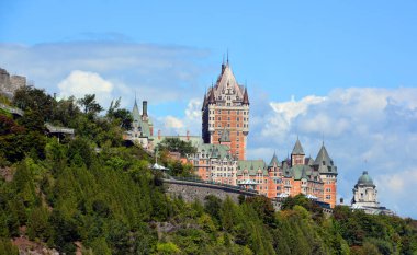 Fairmont Le Chteau Frontenac, Quebec, Canada, illustration background with color spots