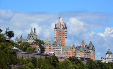 Fairmont Le Chteau Frontenac, Quebec, Kanada, renk lekeli illüstrasyon