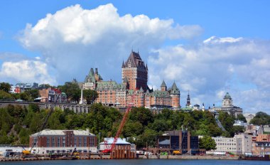 Fairmont Le Chteau Frontenac, Quebec, Kanada, renk lekeli illüstrasyon
