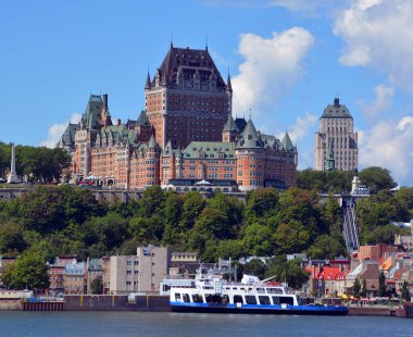 Fairmont Le Chteau Frontenac, Quebec, Kanada, renk lekeli illüstrasyon
