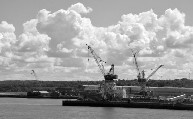 QUEBEC CITY QUEBEC CANADA 08 24 2020: Port of Quebec is an inland port. It is the oldest port in Canada, and the second largest in Quebec after the Port of Montreal