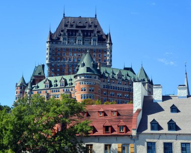 Fairmont Le Chteau Frontenac, Quebec, Kanada, renk lekeli illüstrasyon