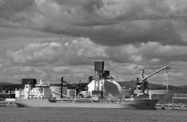 QUEBEC CITY QUEBEC CANADA 08 24 2020: Port of Quebec is an inland port. It is the oldest port in Canada, and the second largest in Quebec after the Port of Montreal