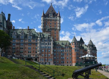 QUEBEC CITY CANADA 07 09 18: Chateau Frontenac is a grand hotel. It was designated a National Historic Site of Canada in 1980, generally recognized as the most photographed hotel in the world