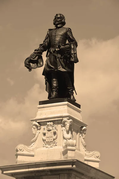 Quebec City Canada Details Samuel Champlain Statue Father New France — Stock Photo, Image