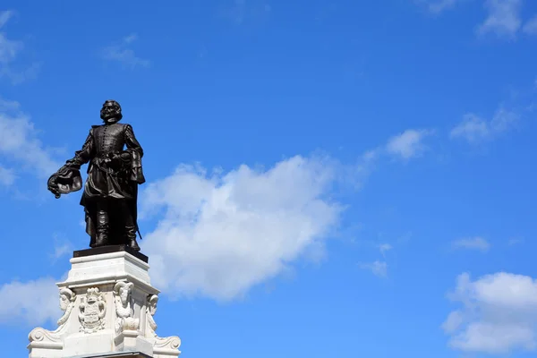 Quebec City Canada Details Samuel Champlain Statue Father New France — Fotografia de Stock