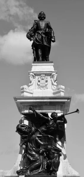 Quebec City Canada Details Samuel Champlain Statue Father New France — Fotografia de Stock