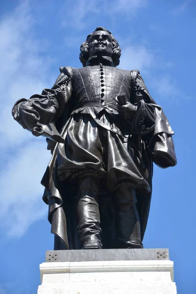 Quebec City Canada Details Samuel Champlain Statue Father New France — Stockfoto