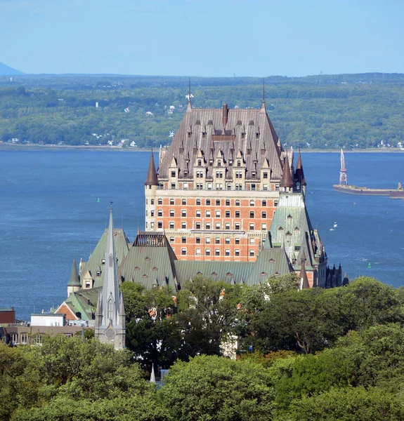 Quebec City Canada Chateau Frontenac Grand Hotel Designated National Historic — Fotografia de Stock