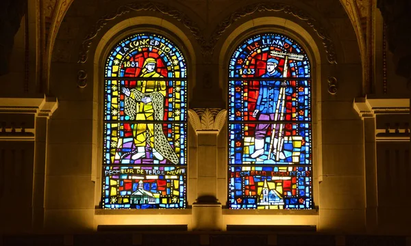 Beaupre Quebec Canada 2020 Stained Glass Window Basilica Sainte Anne — ストック写真