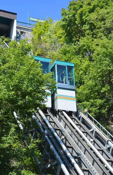 Quebec City Quebec Canada 2020 Old Quebec Funicular Γαλλικά Funiculaire — Φωτογραφία Αρχείου