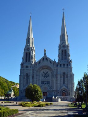BEAUPRE QUEBEC CANADA 08 24 2020: The Basilica of Sainte-Anne-de-Beaupre is a basilica, It has been credited by the Catholic Church with many miracles of curing the sick and disabled.