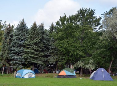 MONTREAL QUEBEC, CANADA - 09.12.2020: Residents of Montreal homeless shelters. A group of about 50 people who have been living in tents along Montreal's Notre-Dame Street are refusing to leave