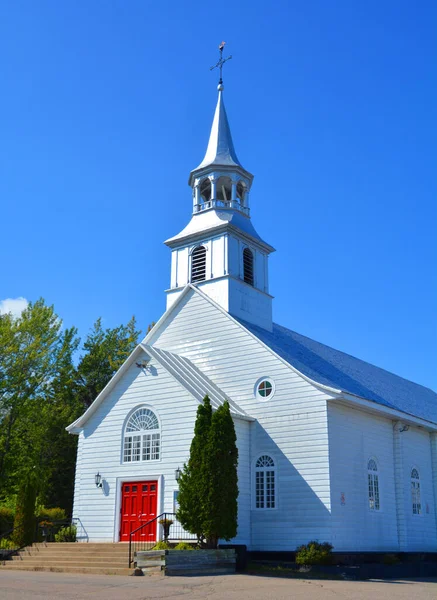 Παλιά Ξύλινη Εκκλησία Στο Κεμπέκ Καναδάς — Φωτογραφία Αρχείου