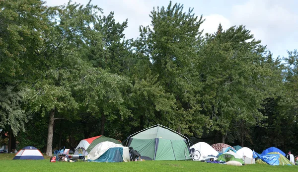 Montreal Quebec Canada 2020 Residents Montreal Homeless Shelters Group People — Foto de Stock