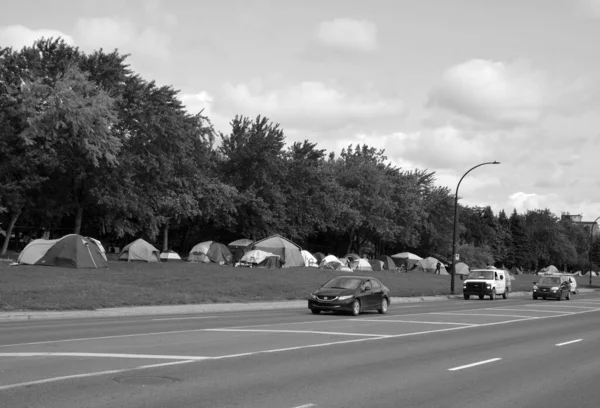 Montreal Quebec Canada 2020 Residents Montreal Homeless Shelters Group People — Foto Stock