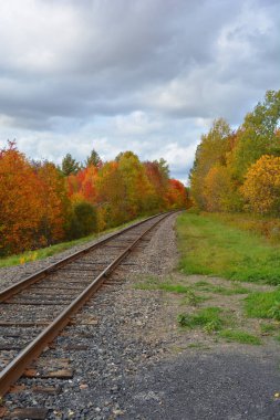 Manzaralı sonbahar manzarası, demiryolu 