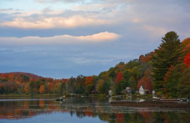 scenic landscape  of beautiful  lake in autumn 