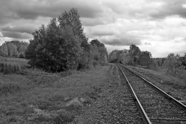 Scenic Autumn Landscape Railway — 스톡 사진