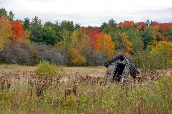 Beautiful Autumn Landscape Hut — Stockfoto