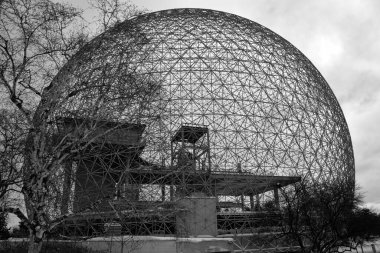 MONTREAL-CANADA 01 26 2022: Biosphere is a museum in Montreal dedicated to the environment. Located at Parc Jean-Drapeau in the former pavilion of the United States for the 1967 World Fair, Expo 67.
