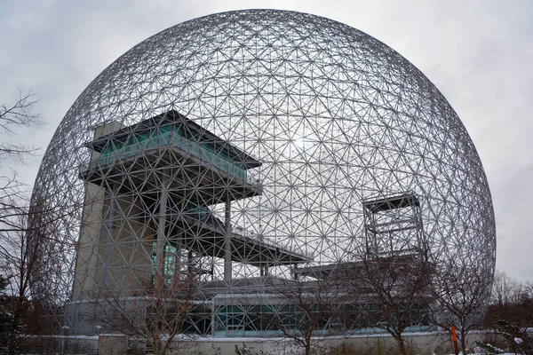 MONTREAL-CANADA 01 26 2022: Biosphere is a museum in Montreal dedicated to the environment. Located at Parc Jean-Drapeau in the former pavilion of the United States for the 1967 World Fair, Expo 67.