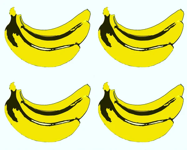 Bananas Illustration White Background — Stock Fotó