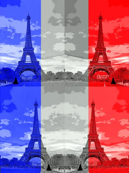 Eiffel Tower Paris France Illustration Background Color Spots — 스톡 사진