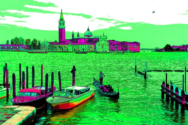 Venice Italy 2019 Grand Canal Venice Italy Gondola Famous Amazing — Stockfoto